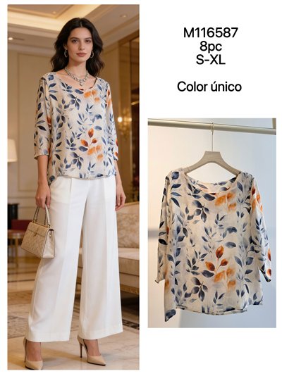 Blusa estampada hojas 2