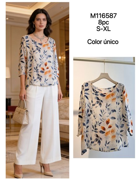 Blusa estampada hojas