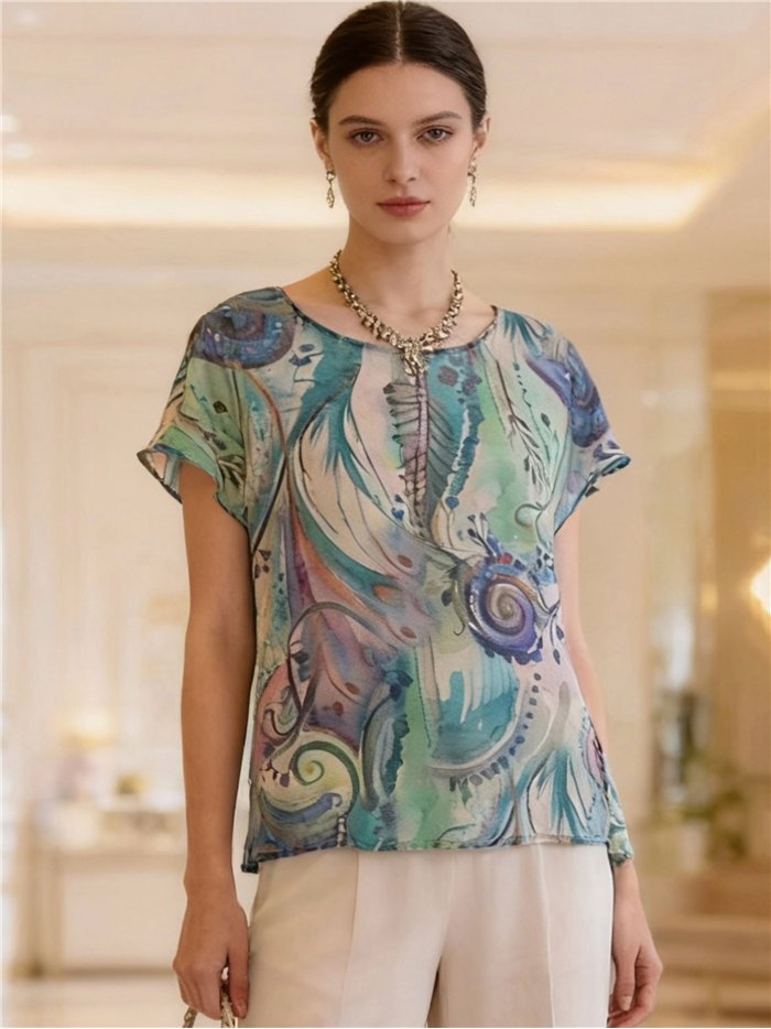 Blusa estampada abstracta