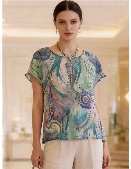 Blusa estampada abstracta