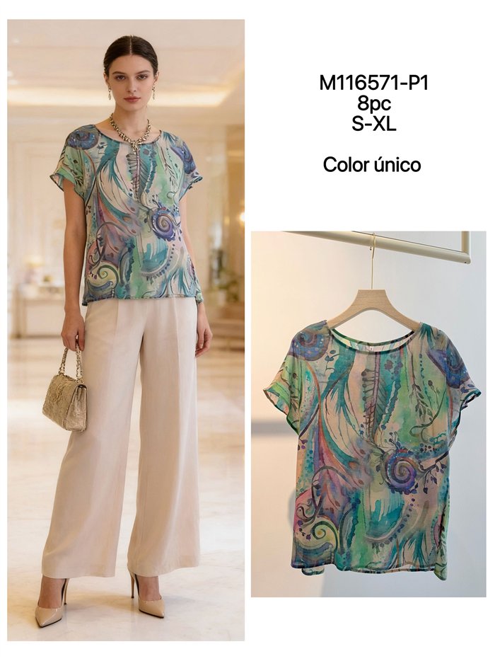 Blusa estampada abstracta