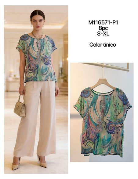 Blusa estampada abstracta