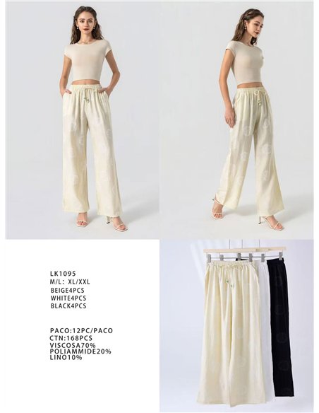 Pantalón palazzo estampado con cordón