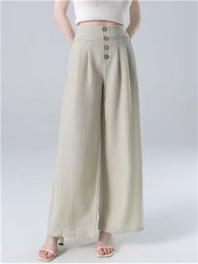 Pantalón palazzo con botones