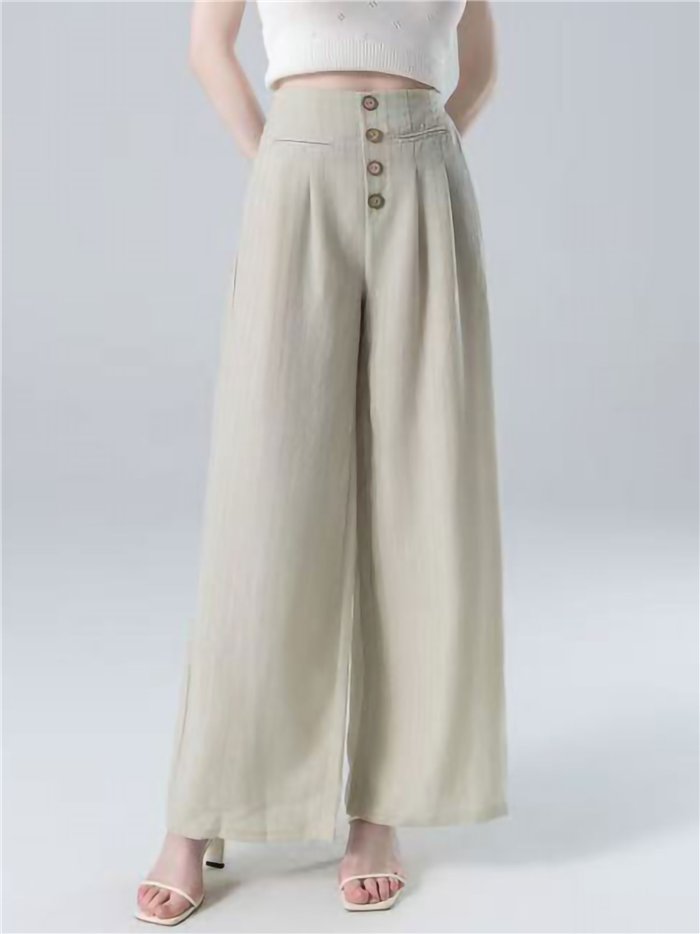 Pantalón palazzo con botones