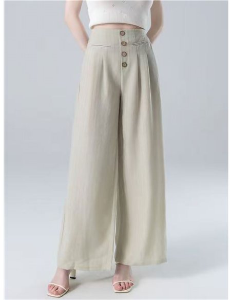 Pantalón palazzo con botones