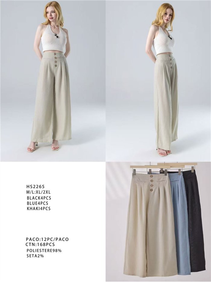 Pantalón palazzo con botones