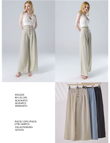 Pantalón palazzo con botones