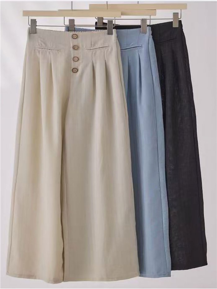 Pantalón palazzo con botones