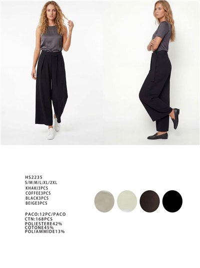 Pantalón wide leg con lazada 2