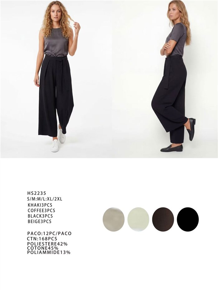 Pantalón wide leg con lazada