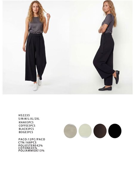 Pantalón wide leg con lazada