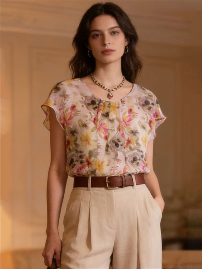 Blouse à imprimé floral
