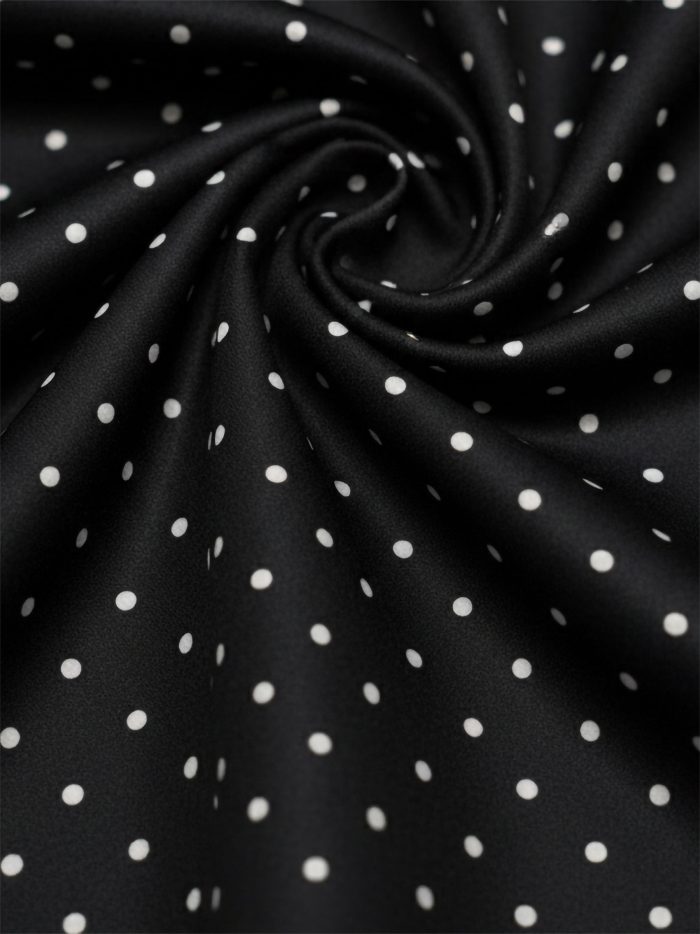 Chic micro polka-dot square silk effect scarf