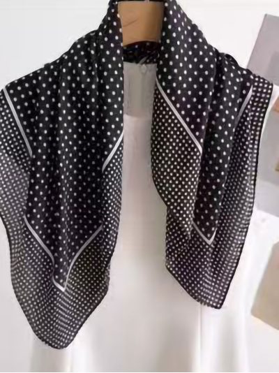 Foulard carré effet soie à micro-pois | HY-HW-46327