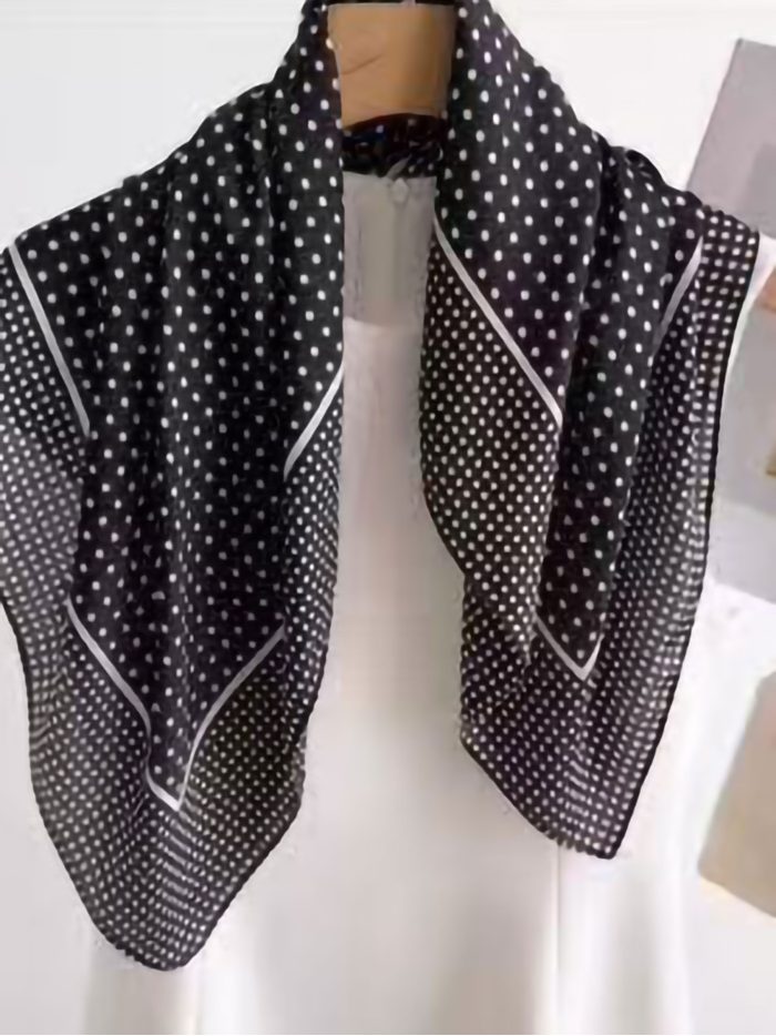 Foulard carré effet soie à micro-pois | HY-HW-46327