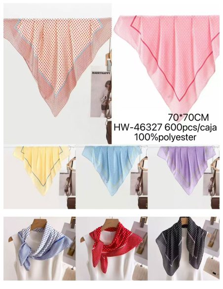 Foulard carré effet soie à micro-pois | HY-HW-46327