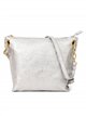 Bolso bandolera de piel metalizada