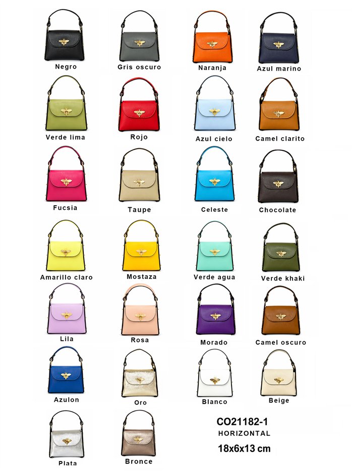 Lederhandtasche mit Bienenverzierung