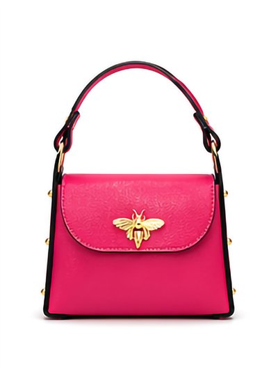 Lederhandtasche mit Bienenverzierung