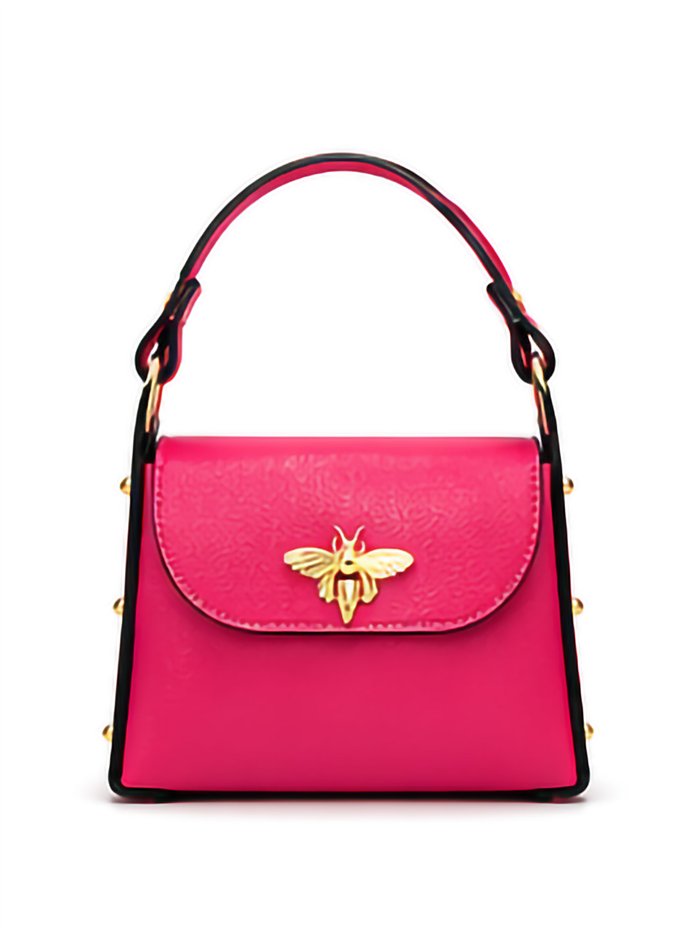 Lederhandtasche mit Bienenverzierung