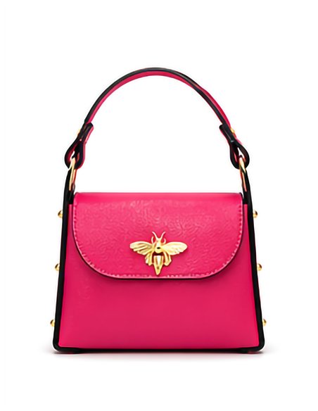 Lederhandtasche mit Bienenverzierung