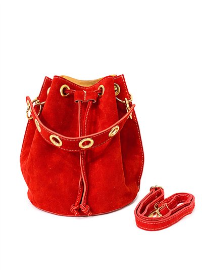 Bolso bombonera piel serraje con ojales