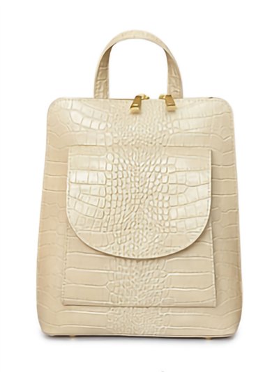 Croc-embossed leather backpack