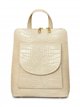 Croc-embossed leather backpack