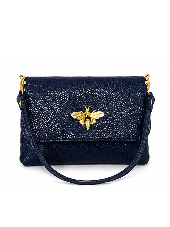 Bolso bandolera de piel con adorno abeja