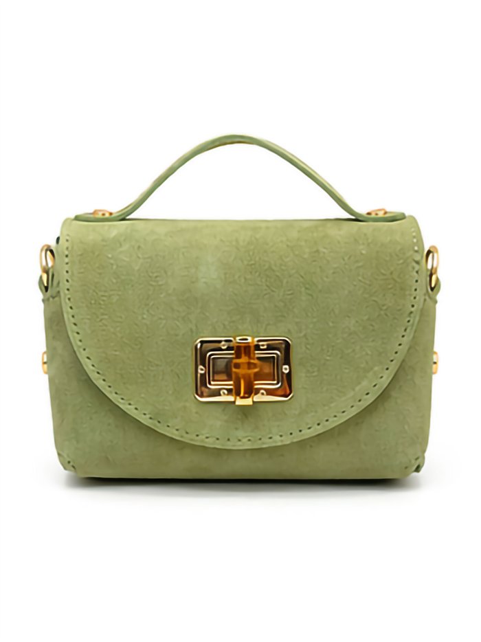 Bolso mini piel serraje con asa superior