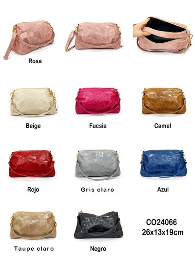 bolsa baguete de couro enrugado 2