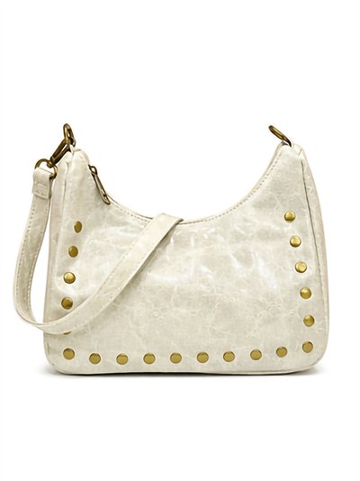 Bolso bandolera de piel efecto arrugado con tachas