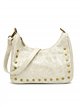 Bolso bandolera de piel efecto arrugado con tachas