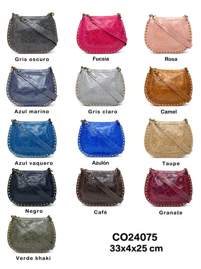 Bolso bandolera de piel con tachas 2