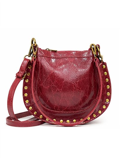 Mini-Umhängetasche aus Leder mit Nieten