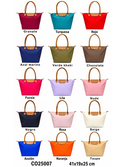 Sac cabas en nylon avec anses en cuir 2