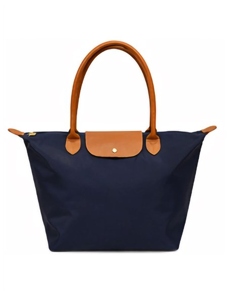 Sac cabas en nylon avec anses en cuir