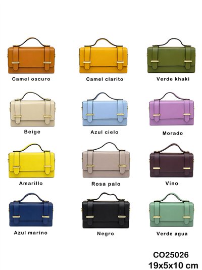 Mini bolso de mano de piel con solapa y asa superior 2