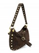 Bolso hobo piel serraje con tachas