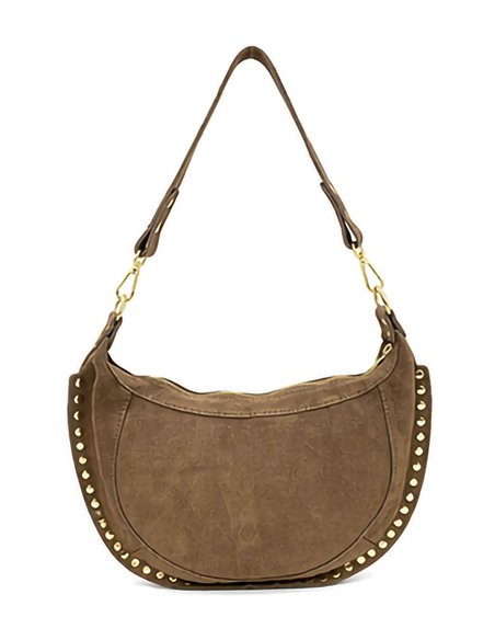 Sac hobo en daim clouté