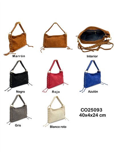Braided handle suede shoulder bag 2