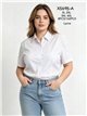 Plus size tailored short sleeve stretch shirt