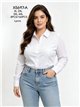 Plus size tailored long sleeve stretch shirt