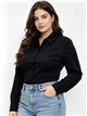 Plus size tailored long sleeve stretch shirt