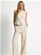 Floral print linen waistcoat + trousers set