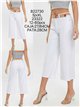 Pantalón vaquero culotte blanco cinturón