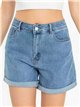 Short vaquero bajo vuelto