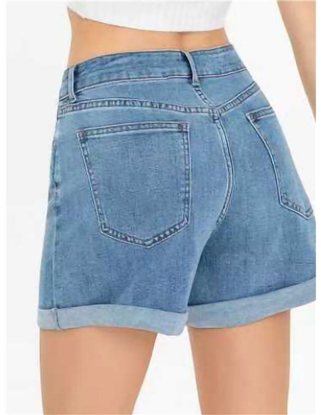 Short vaquero bajo vuelto