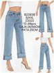 Jeans wide leg crop bajo doblado